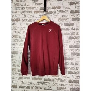 Gymshark Sweatshirt Mens Medium Red Pullover Crew Neck Casual Workout